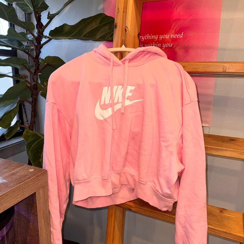 Nike Pink Cropped Hoodie